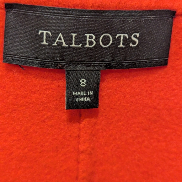 Talbots Women's Wool Fleece Button Blazer Jacket Bright Red, Size 8. - Picture 5 of 6